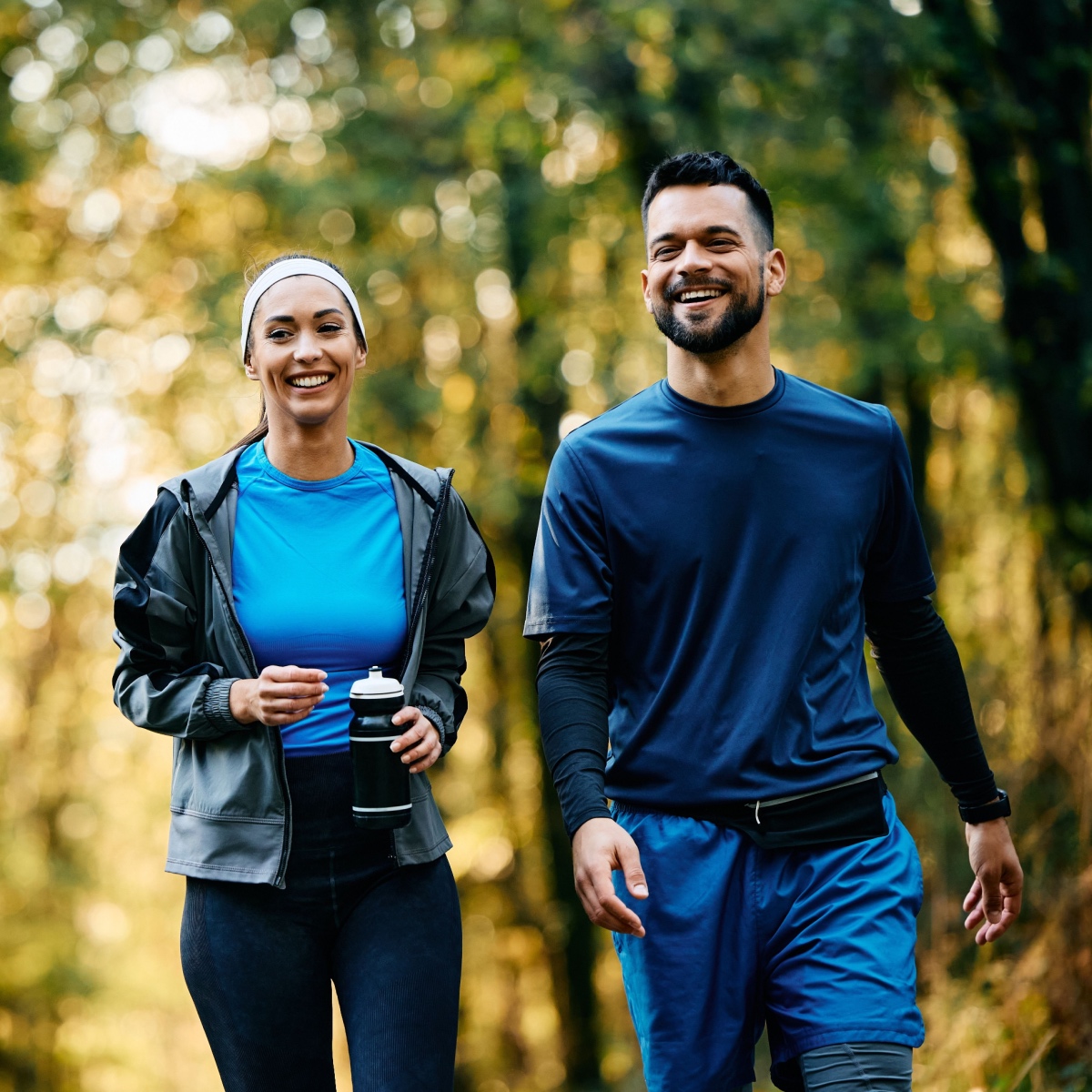 A couple exercising together for fertility